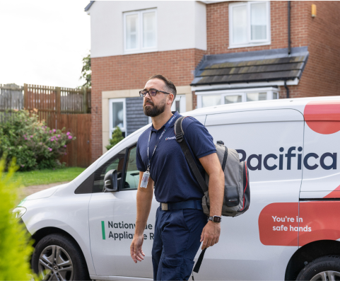 Pacifica engineer arriving at house ahead of appliance repair