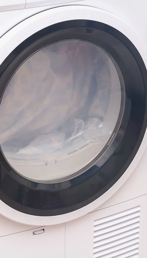 close-up of washing machine